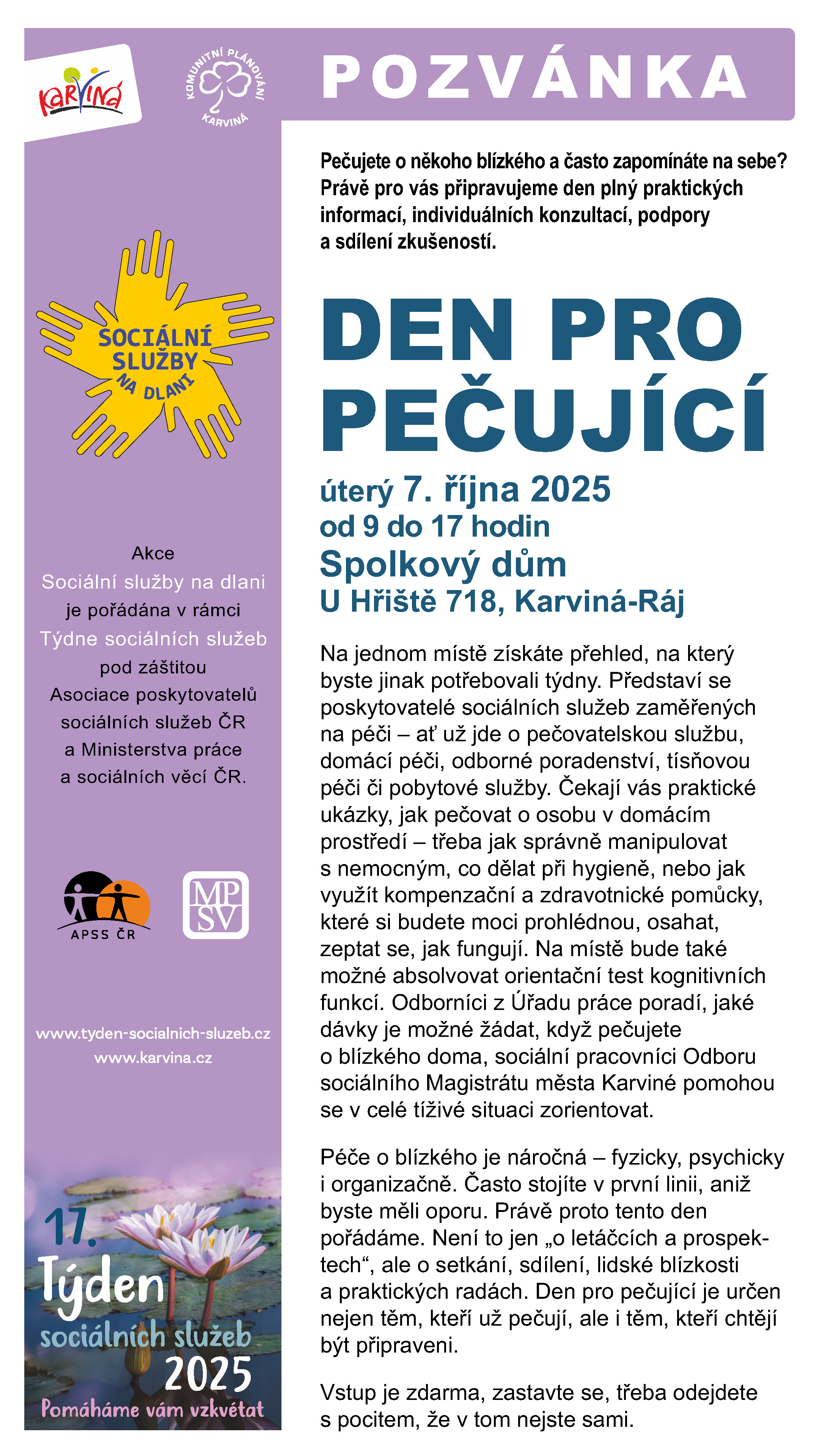Sociální služby na dlani – Den pro pečující